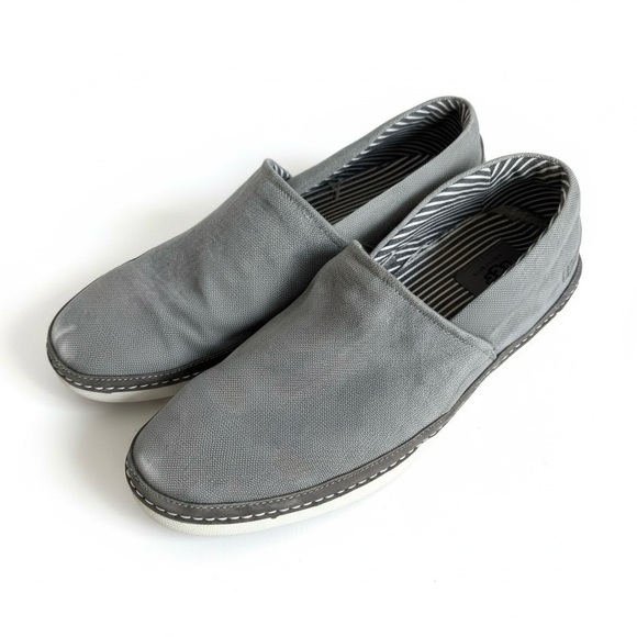 UGG Other - UGG Gray Canvas Slip-On Shoes Casual Comfort Loafers Travel Vacation Size 12